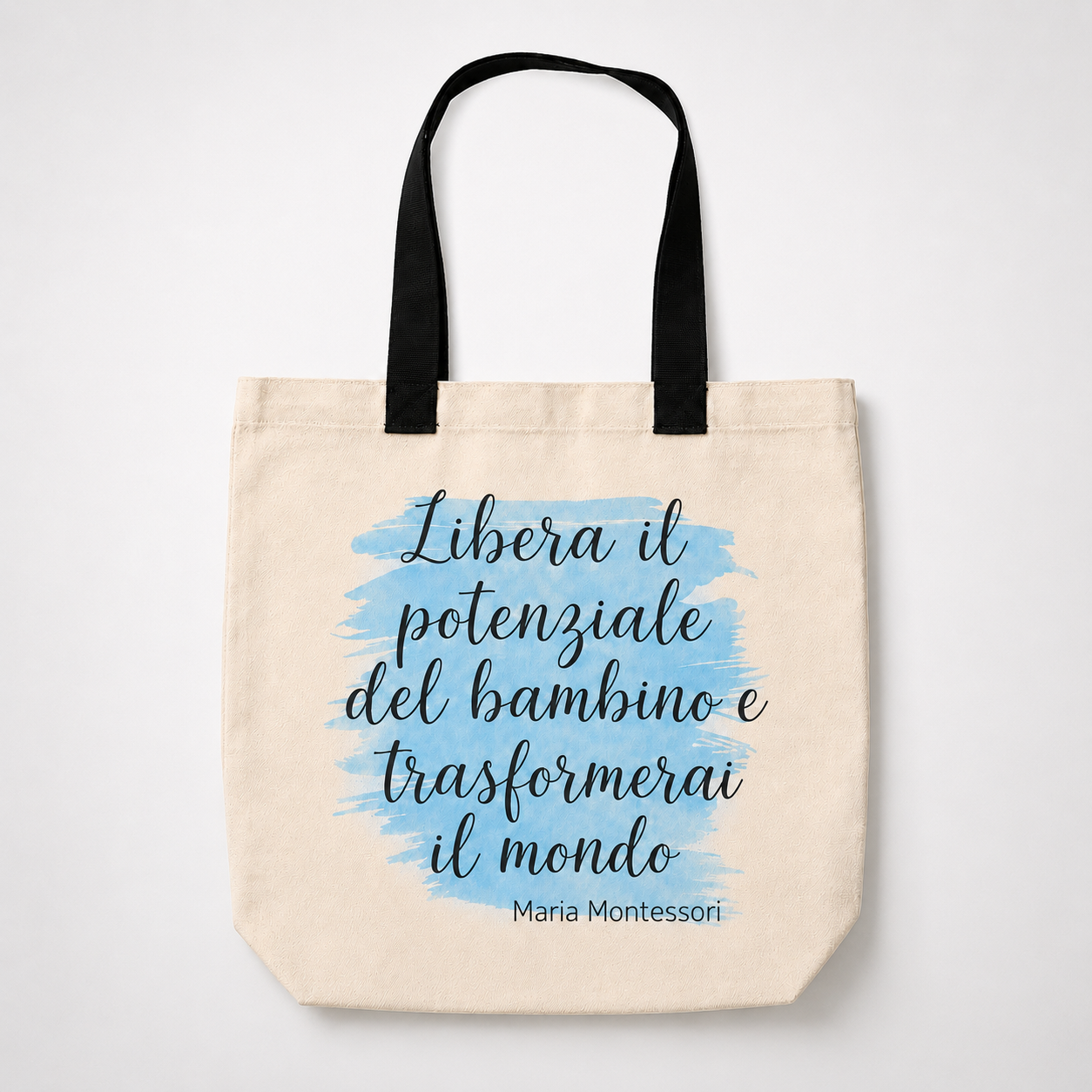 Borsa regalo insegnante - Citazione Maria Montessori - CG CREATIONS Svizzera