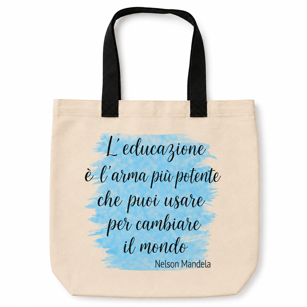 Borsa regalo insegnante - Citazione Nelson Mandela - CG CREATIONS Svizzera