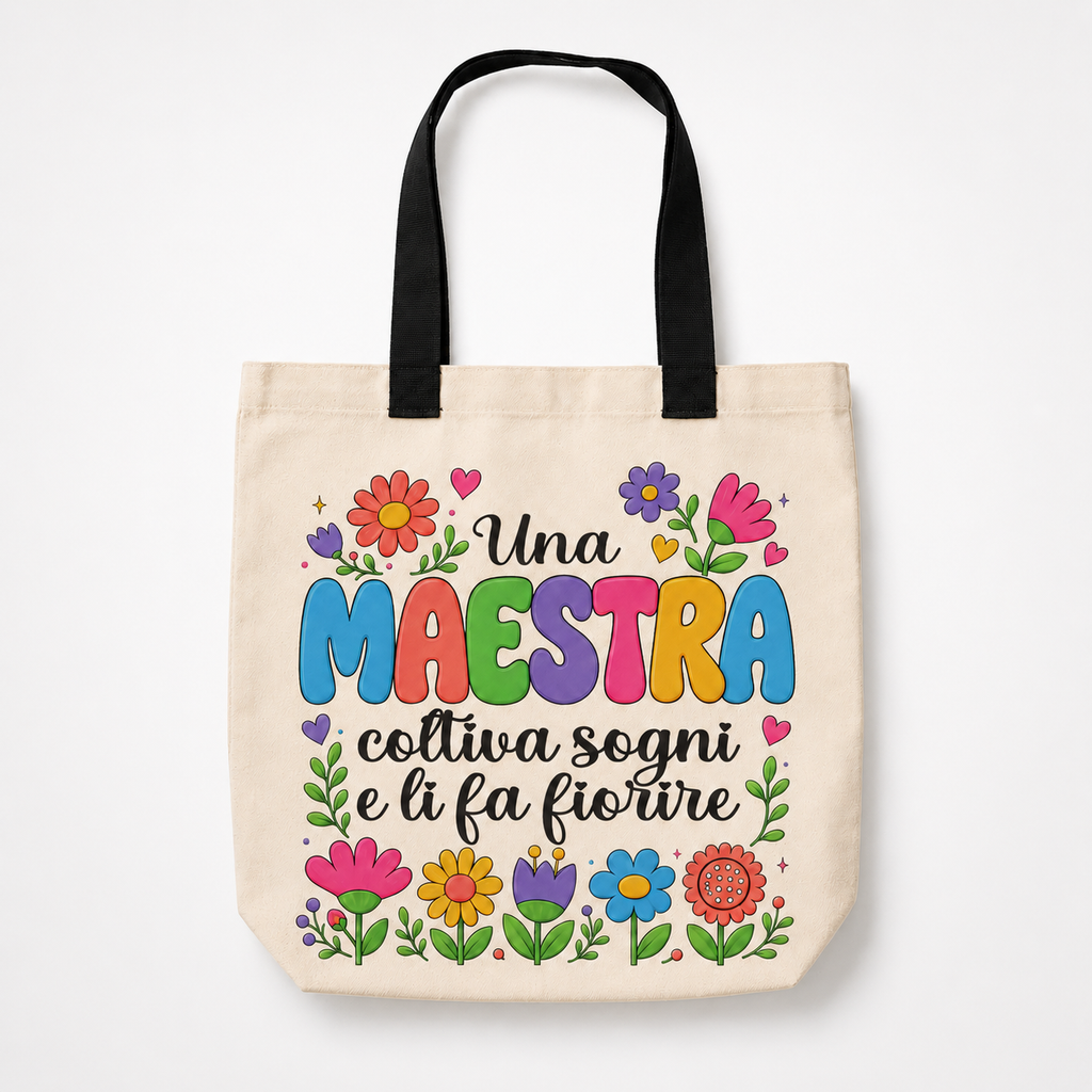 Borsa regalo maestra - coltiva sogni e li fa fiorire - CG CREATIONS Svizzera