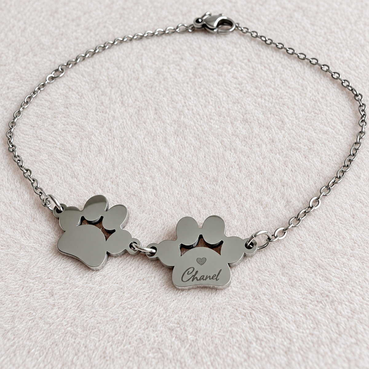 Braccialetto personalizzato con ciondoli a zampa disponibile in oro e argento CG CREATIONS Svizzera