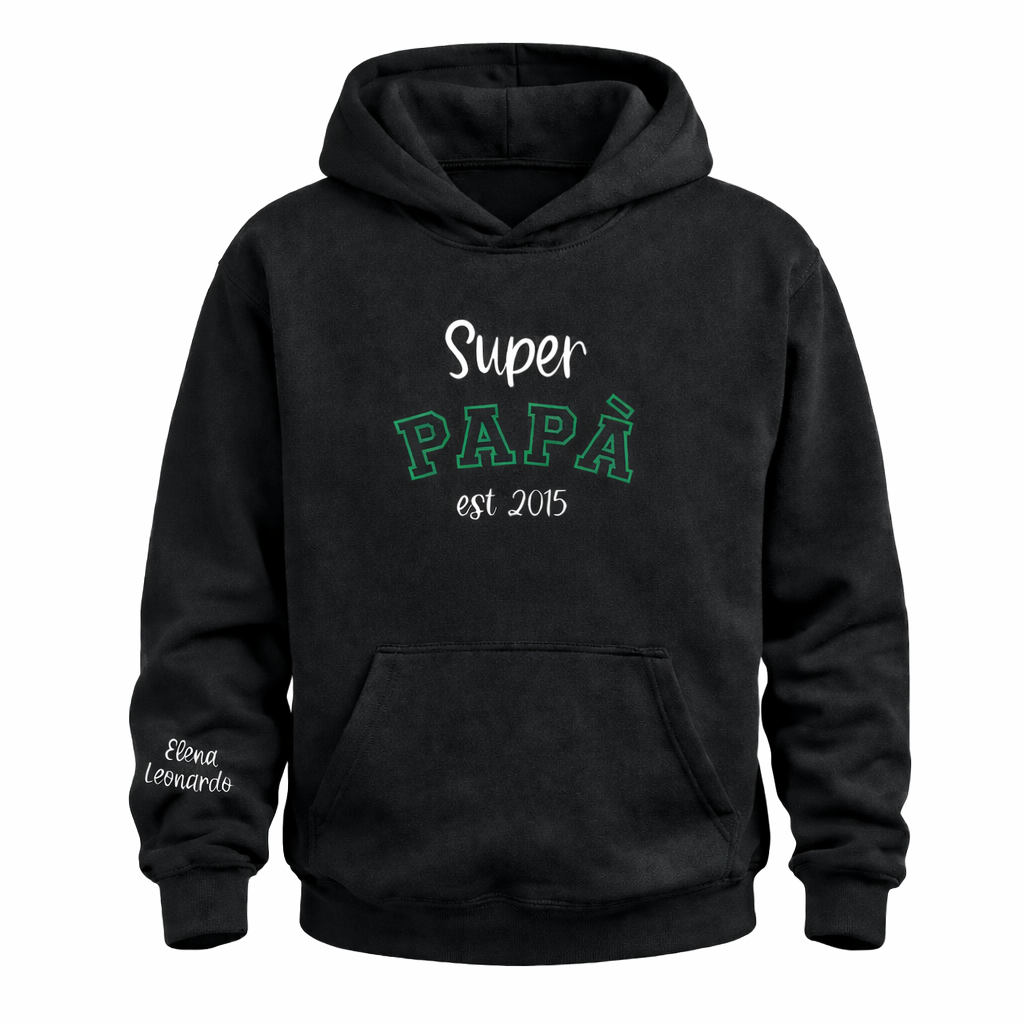 Felpa PAPÀ con scritta rossa/blu/verde personalizzabile CG CREATIONS