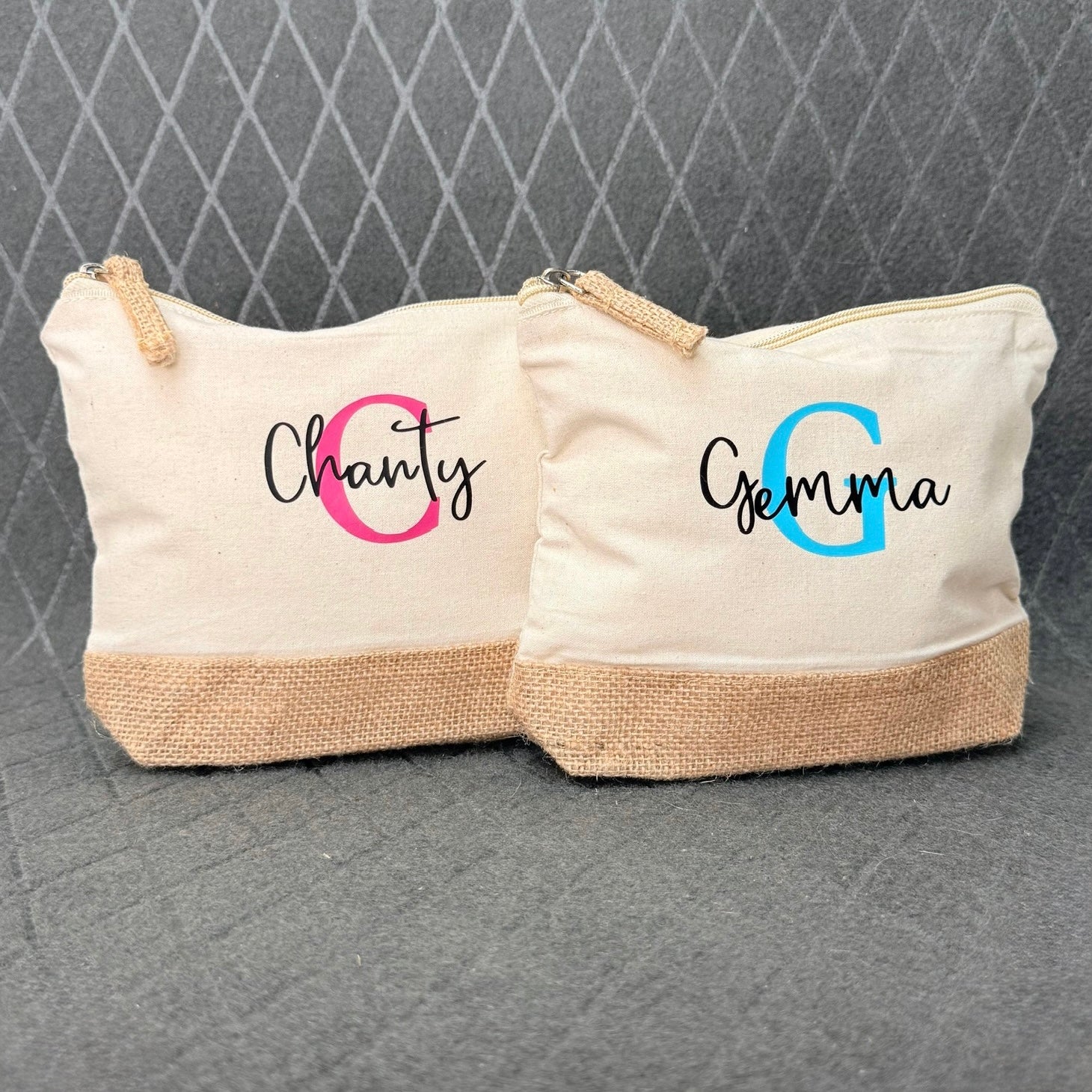 Pochette in cotone e iuta