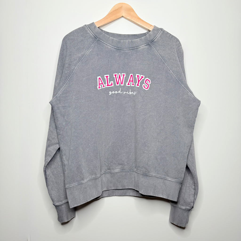 Felpa Always Good Vibes grigia CG CREATIONS