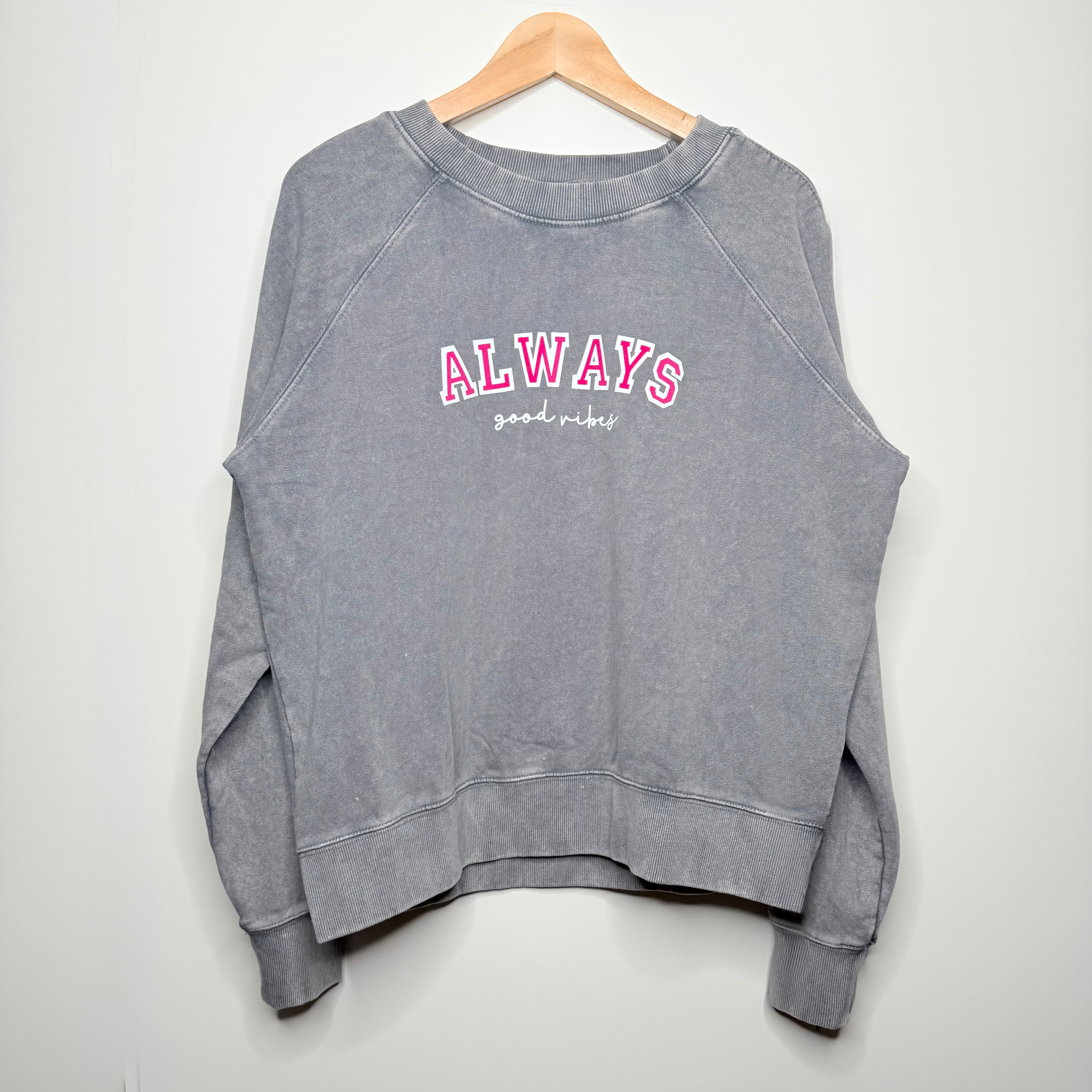 Felpa Always Good Vibes grigia CG CREATIONS