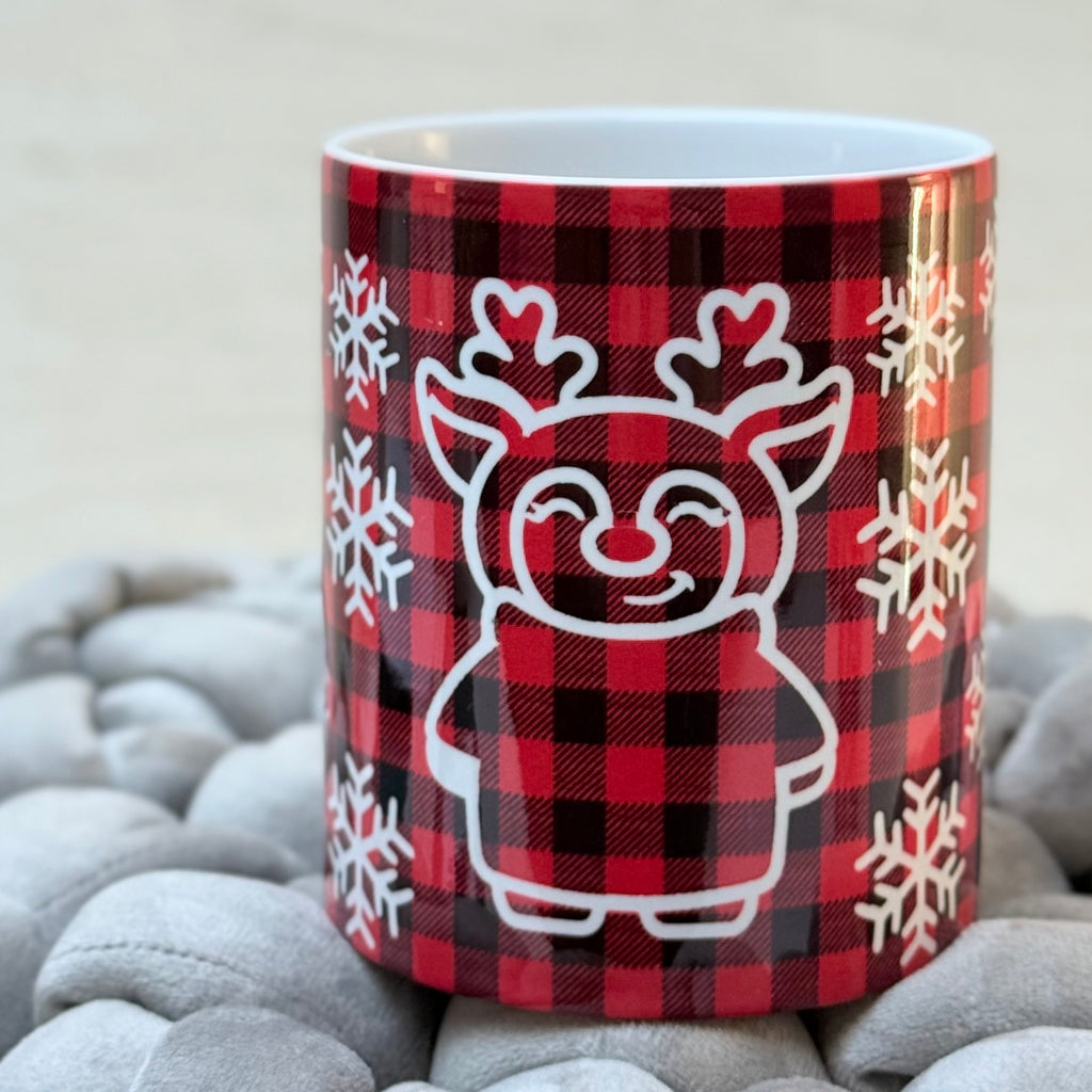 Tazza natalizia renna design festoso bevande calde Natale CG CREATIONS
