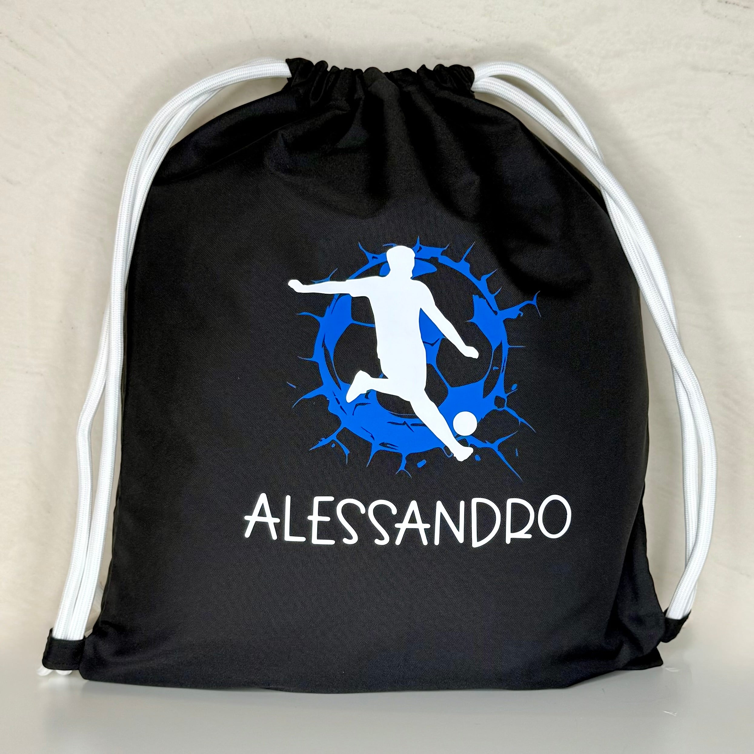 Sacca sport calcio nera personalizzabile CG CREATIONS