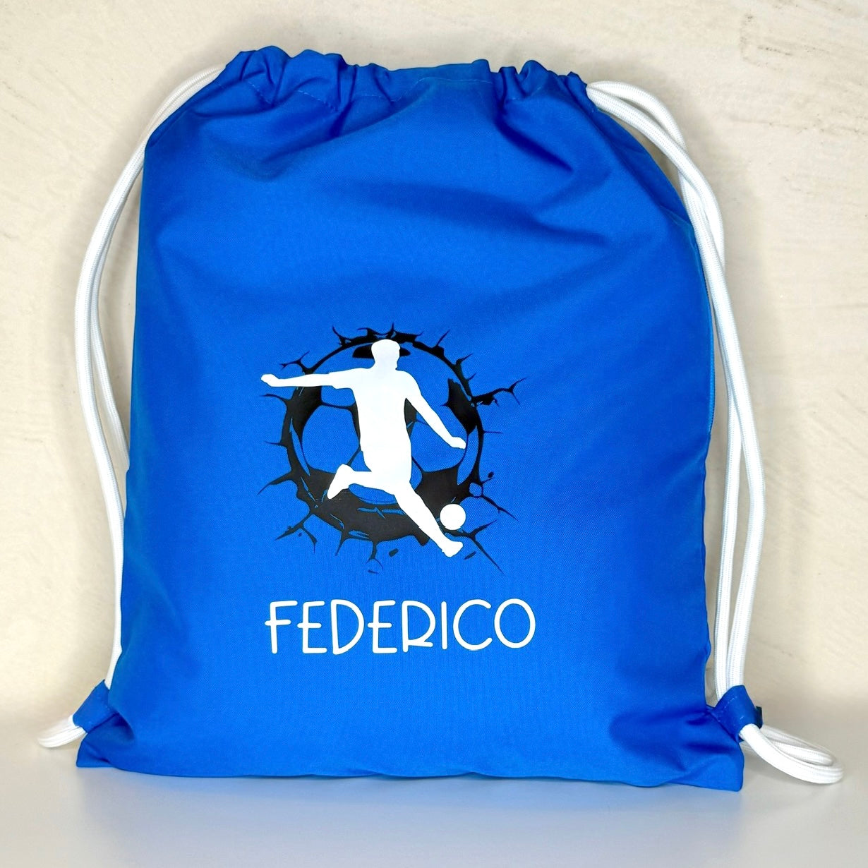 Sacca sport calcio blu personalizzabile CG CREATIONS