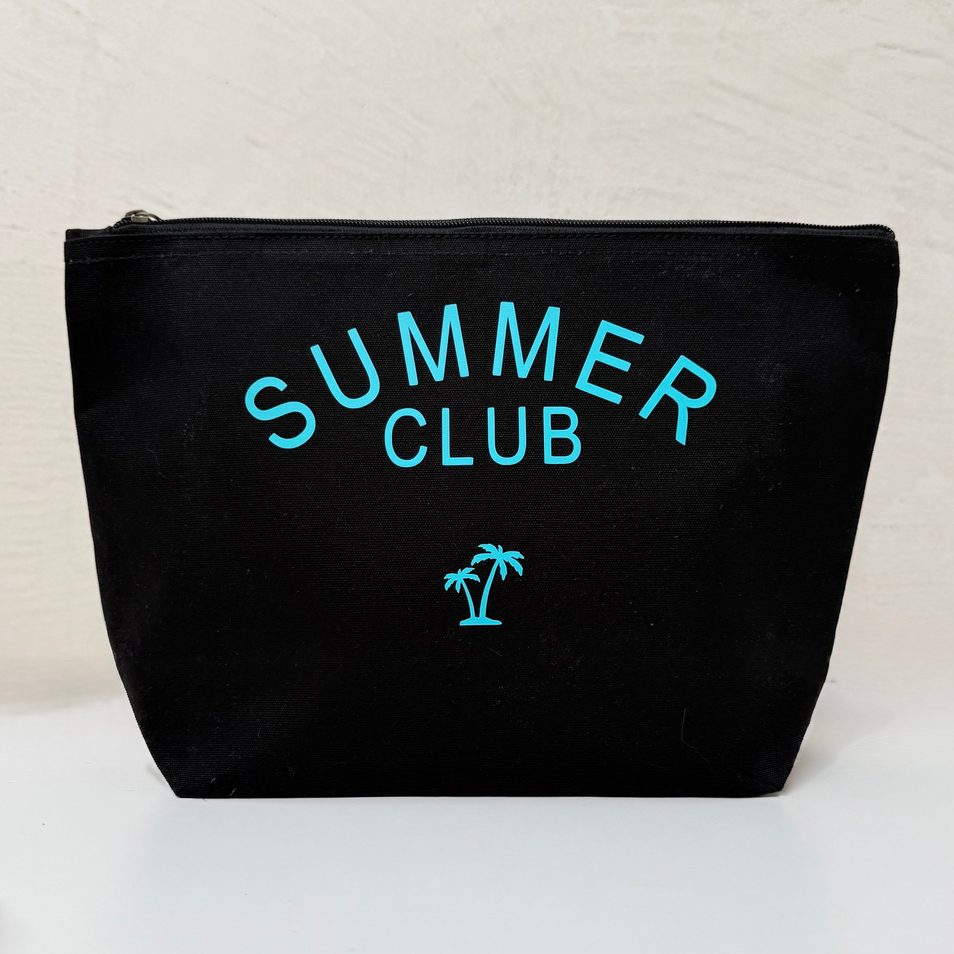 Pochette in cotone nera con scritta Summer club- CG CREATIONS Svizzera