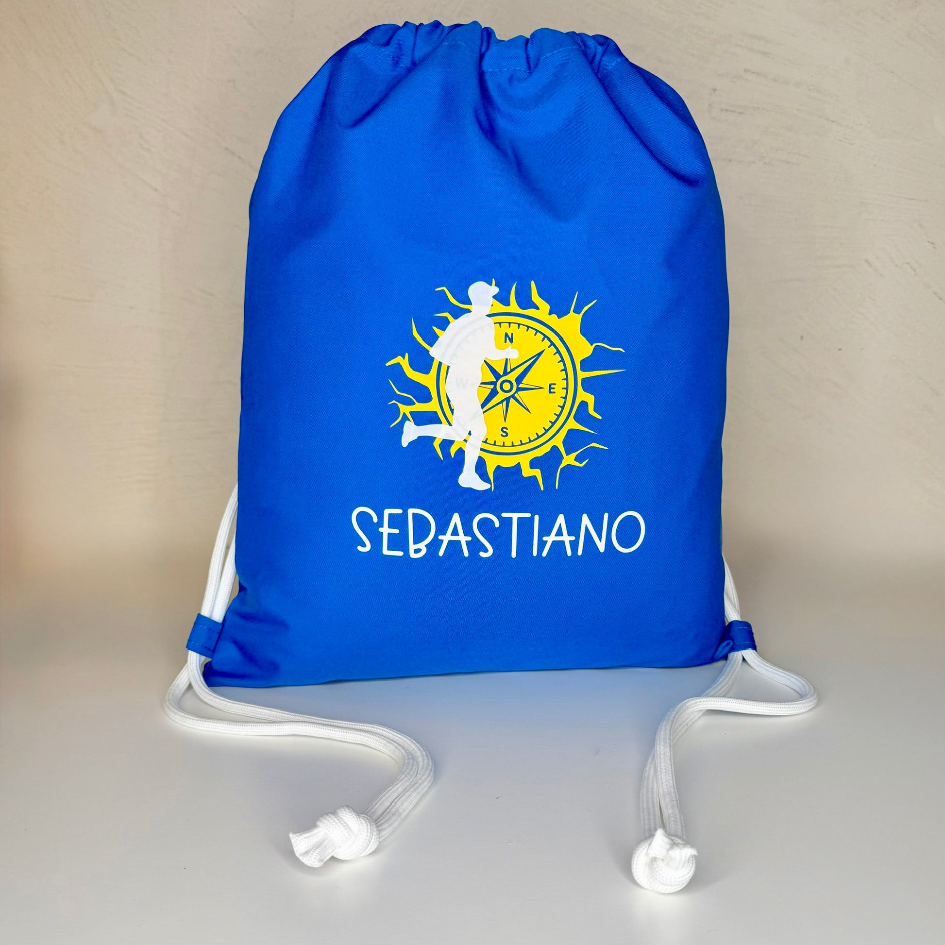 Sacca sport corsa d'orientamento blu personalizzabile CG CREATIONS Svizzera